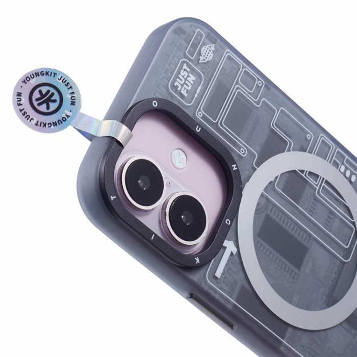 A-One Brand - Youngkit iPhone 16 Mobilskal Magafe IMD Pattern - Svart