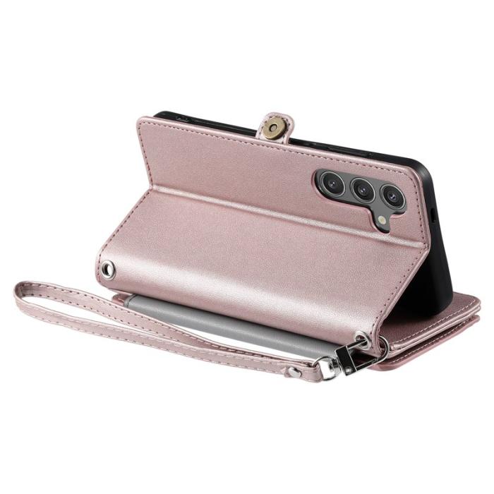 OEM - Samsung Galaxy S26 Plånboksfodral TPU + Konstläder - Roséguld