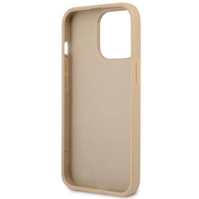 Guess - GUESS iPhone 14 Pro Max Skal Saffiano Triangle Logo - Beige