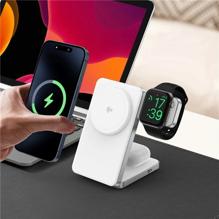 OEM - Qi2 MagSafe Trådlös Laddare iPhone, Apple Watch, Airpods 15W