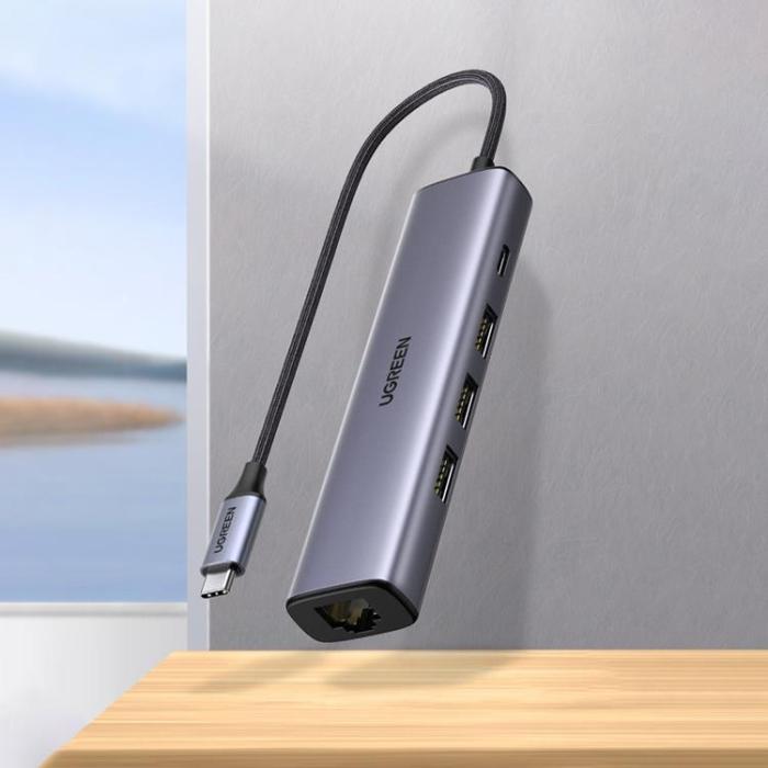 Ugreen - Ugreen Multifunktionell HUB 3 x USB Till USB-C - Grå