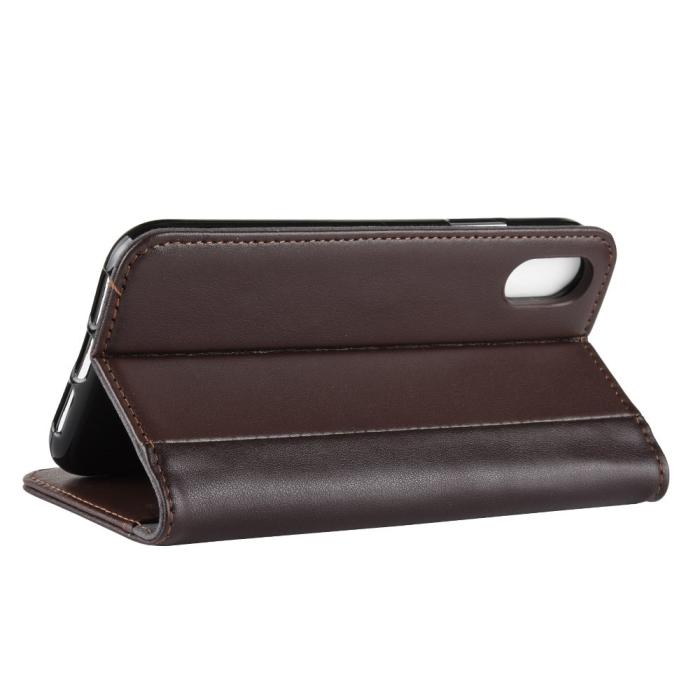 UTGATT1 - Genuine Split Plånboksfodral till Apple iPhone XS MAX - Brun