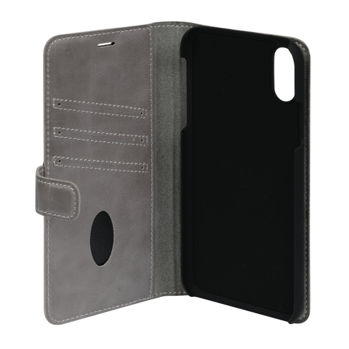 UTGATT1 - Essentials Läder wallet till iPhone XR - Grå