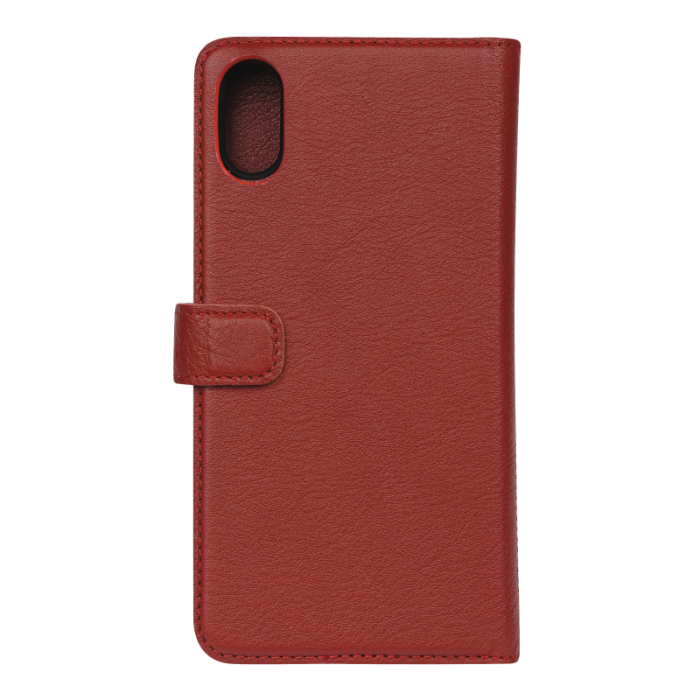 Essentials - Essentials Läder wallet till iPhone XR - Röd