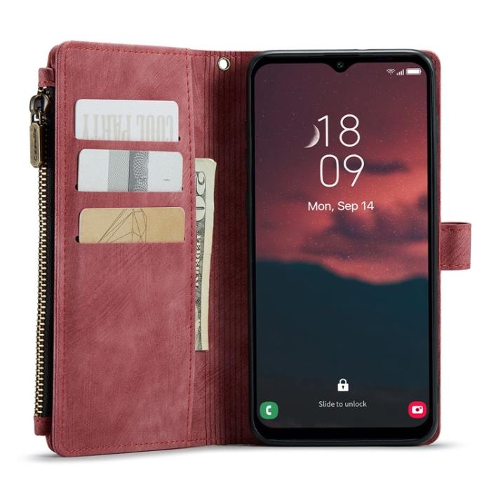 Caseme - CASEME Galaxy A24 4G Plånboksfodral C30 Zipper - Röd
