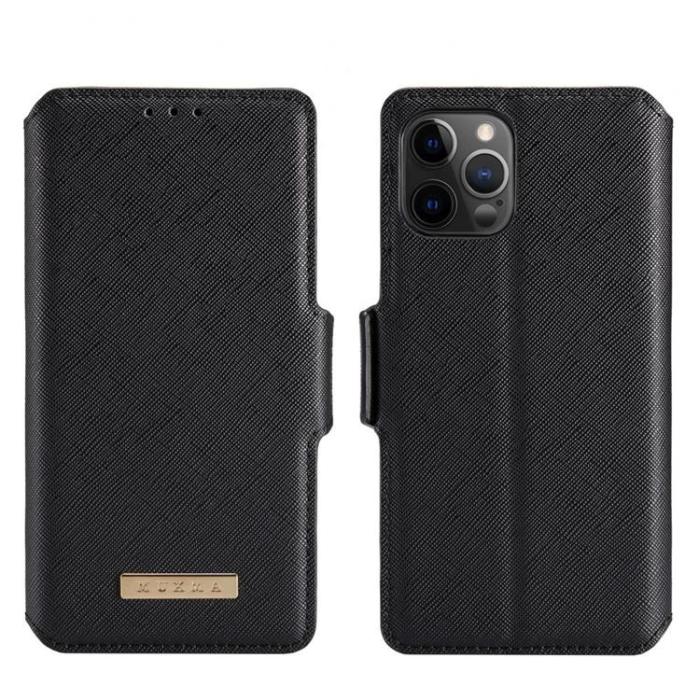 MUXMA - Muxma Saffiano Plånboksfodral till Apple iPhone 12 Pro Max - Svart