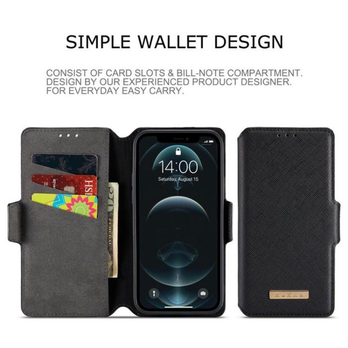 MUXMA - Muxma Saffiano Plånboksfodral till Apple iPhone 12 Pro Max - Svart
