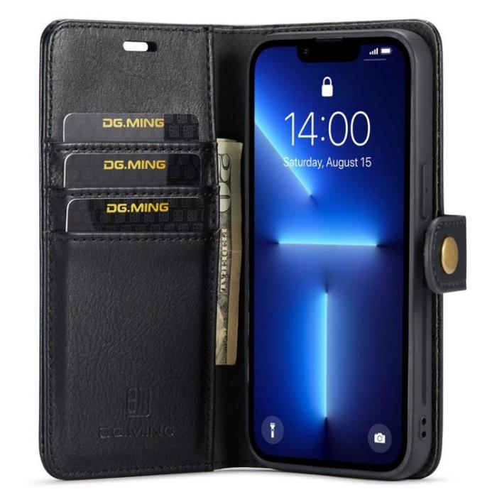 DG.MING - DG.MING iPhone 14 Pro Max Plånboksfodral Split Detachable Flip - Svart