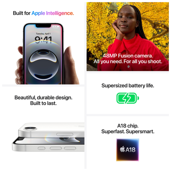 Apple - Apple iPhone 16e 128GB - Svart