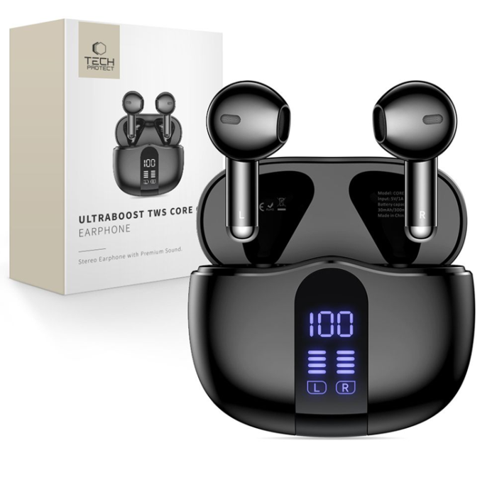 Tech-Protect - Tech-Protect Trådlös Hörlurar In-Ear Ultraboost Core G2 - Svart