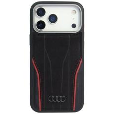 Audi - Audi iPhone 17 Pro Max Mobilskal MagSafe Äkta läder R8 - Svart-Röd