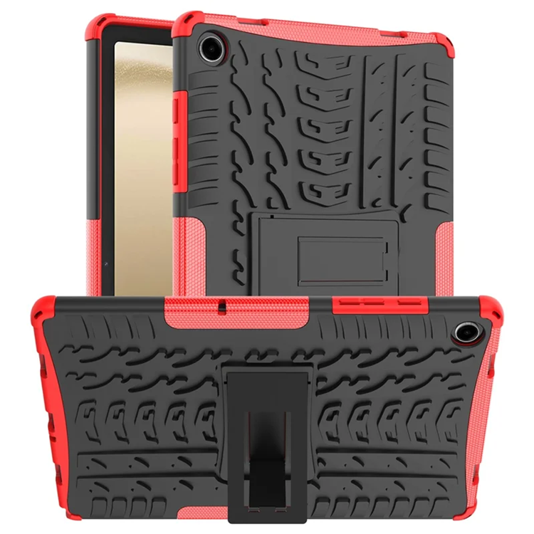 Galaxy Tab A9 Plus Mobilskal Tire Texture med Kickstand (Röd) | 2353 | AlltMobil