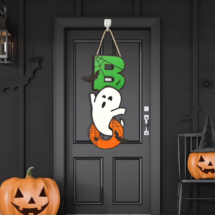 OEM - Halloween Hängande Pumpa Fladdermus Spöke Trä - BOO Ghost Bat