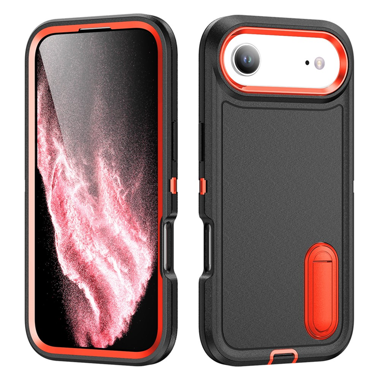 iPhone Air Mobilskal Kickstand Silikon - Svart/Orange | 2353 | AlltMobil