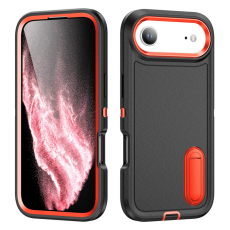 A-One Brand - iPhone 17 Air Mobilskal Kickstand Silikon - Svart/Orange