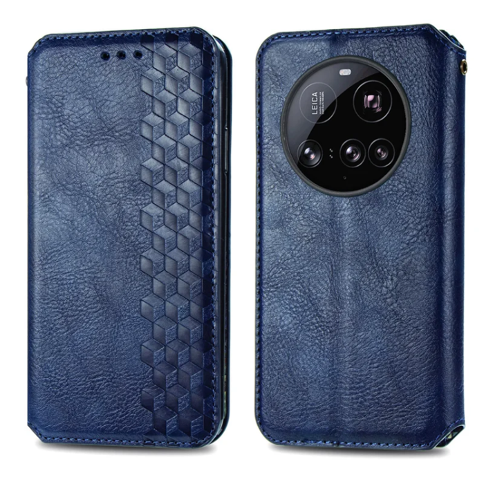 A-One Brand - Xiaomi 15 Ultra Plånboksfodral Rhombus Imprint Läder - Blå