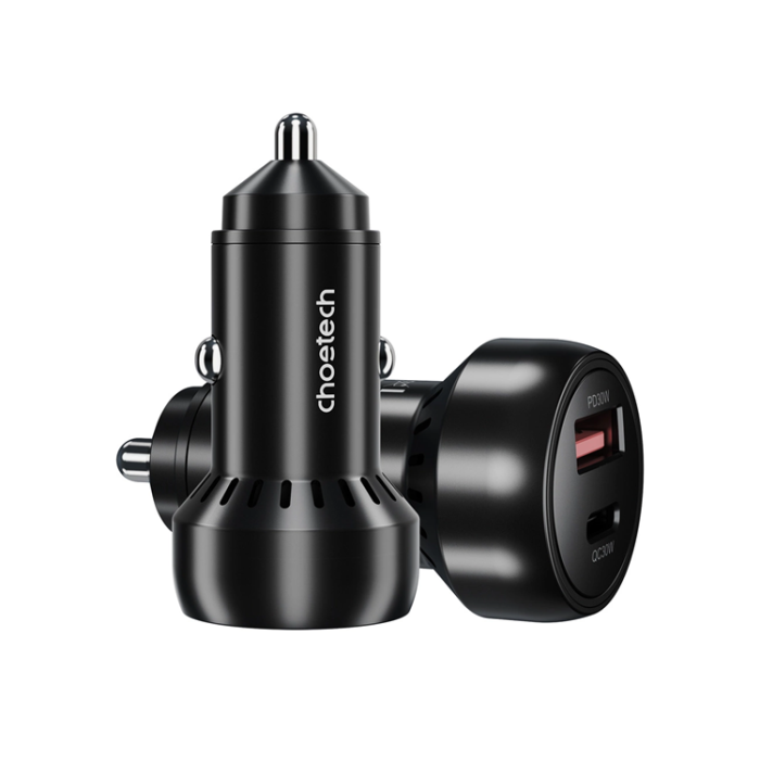Choetech - Choetech Billaddare 60W USB-C USB-A - Svart