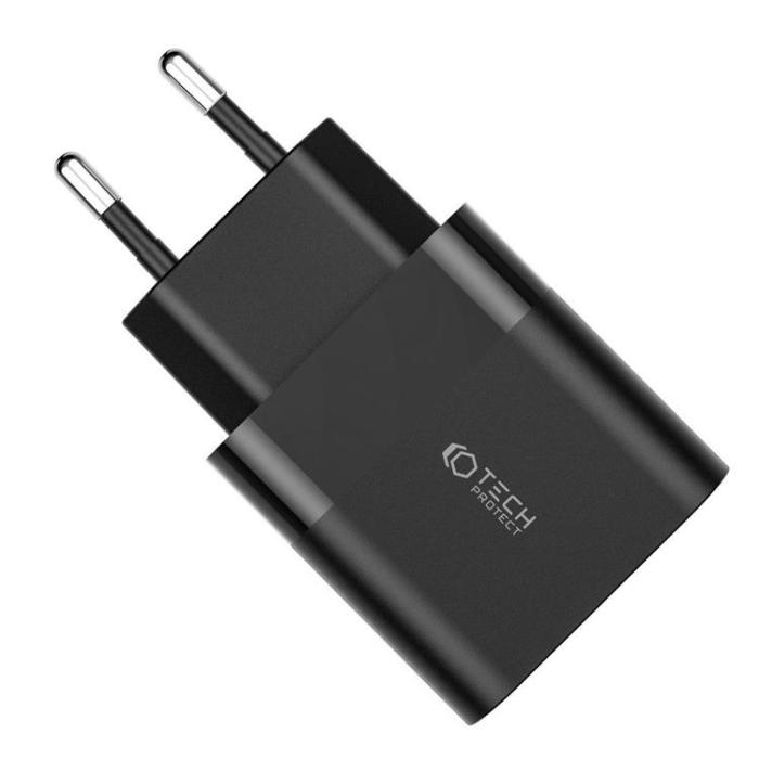 Tech-Protect - Tech-Protect C30W 2-Port Nätverk Laddare PD30W/QC3.0 - Svart