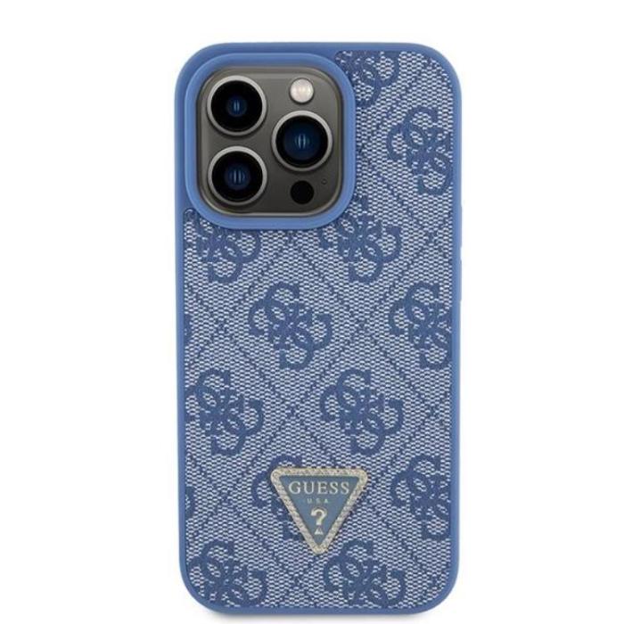Guess - Guess iPhone 15 Pro Mobilskal Triangle Strass - Blå
