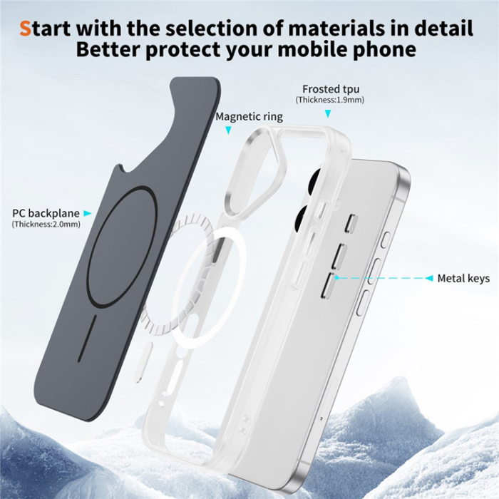 A-One Brand - iPhone 17 Mobilskal MagSafe Skin Touch TPU PC