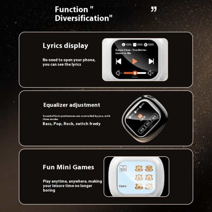 A-One Brand - Trådlösa Hörlurar med Pekskärm i Fullfärg In-Ear Bluetooth S09