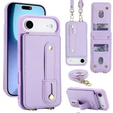 A-One Brand - iPhone 17 Air Mobilskal korthållare Med Axelrem - Lila