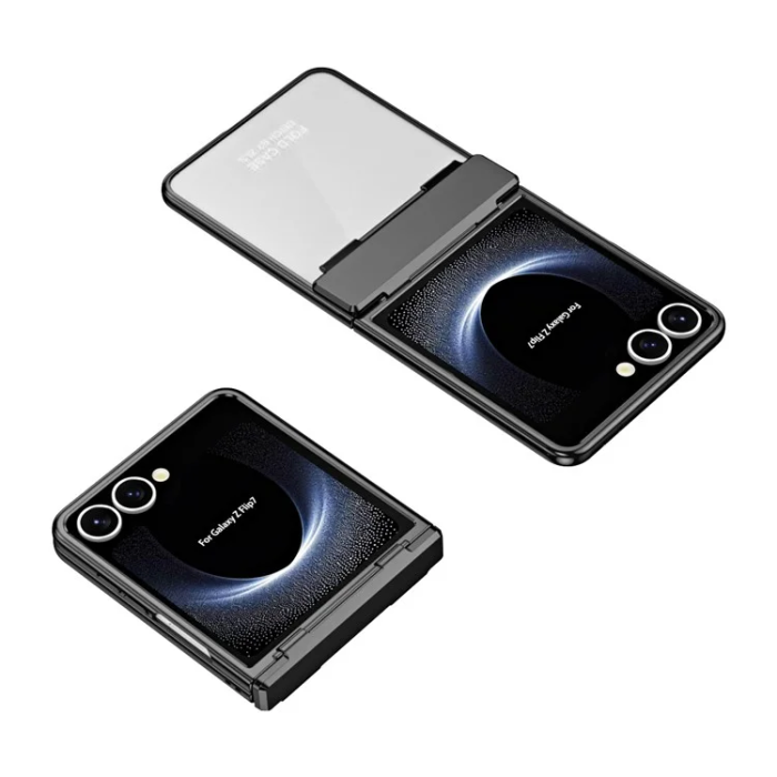 A-One Brand - Galaxy Z Flip 7 Mobilskal Electroplating med skärmskydd - Svart
