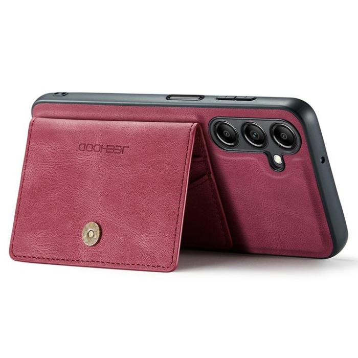 OEM - JEEHOOD Samsung Galaxy A13 5G Mobilskal Konstläder med Kortfack - Röd