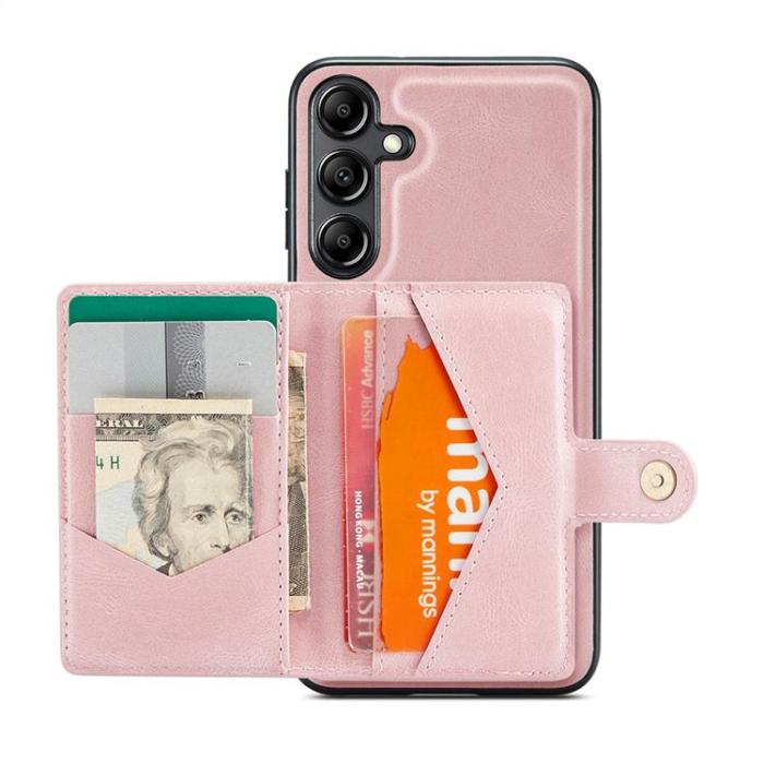 OEM - JEEHOOD Samsung Galaxy A13 5G Mobilskal Konstläder med Kortfack - Rosa