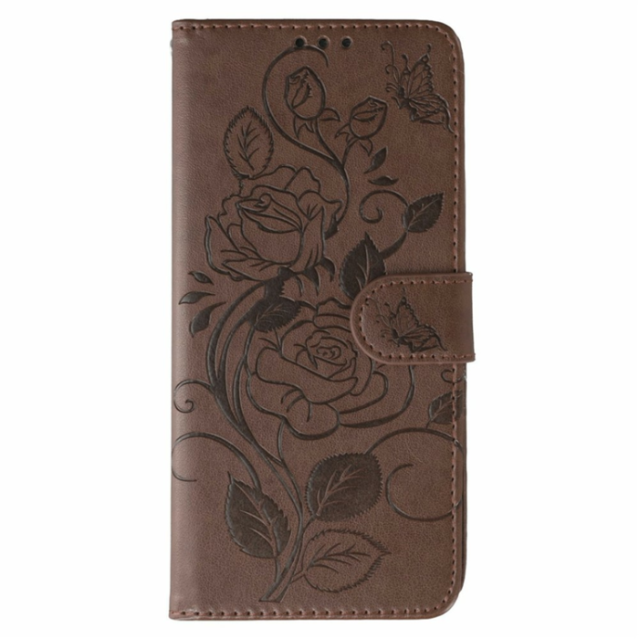 A-One Brand - OnePlus 15 5G Konstläder Plånboksfodral Imprinted Rosa Butterfly - Brun