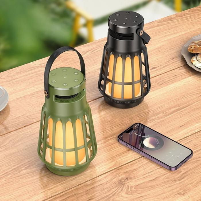 Hoco - Hoco Trådlös Högtalare Bluetooth Med Camping Ficklampa - Grön
