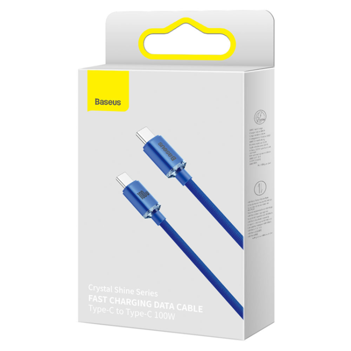 BASEUS - Baseus USB-C till USB-C Kablar 100W 2m - Blå