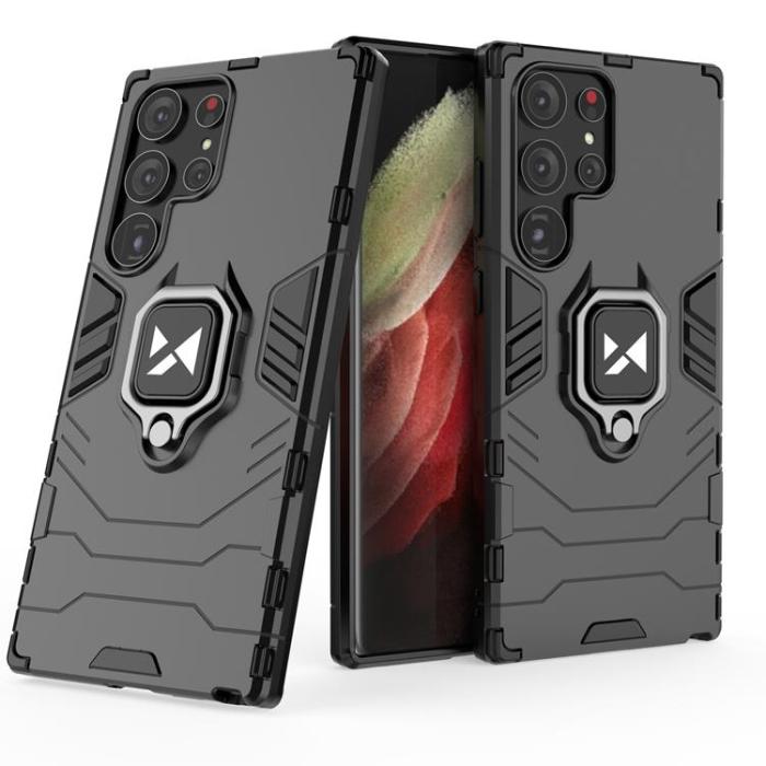 Wozinsky - Wozinsky Galaxy S23 Ultra Ringhållare Mobilskal - Svart