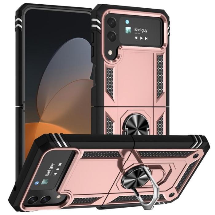 A-One Brand - Galaxy Z Flip 4 Skal Ringhållare Kickstand - Rosa Guld