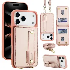 A-One Brand - Mobilskal till iPhone 17 Pro korth&aring;llare Med Axelrem - Ros&eacute;guld