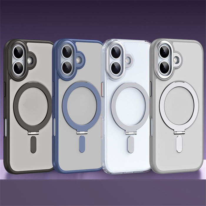 A-One Brand - iPhone 17 Mobilskal MagSafe Hidden Magnetisk Kickstand - Silver
