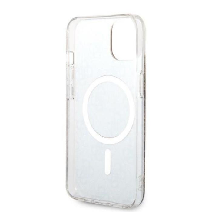 Guess - GUESS iPhone 14 Plus Magsafe Skal Print + Trådlös Laddare - Brun