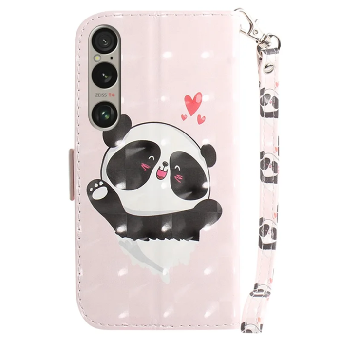 A-One Brand - Sony Xperia 1 VI Plånboksfodral med Handledsrem - Panda
