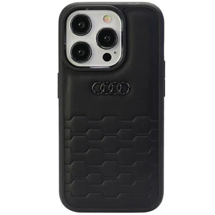 Audi - Audi iPhone 15 Pro Max Mobilskal Syntetiskt Läder - Svart