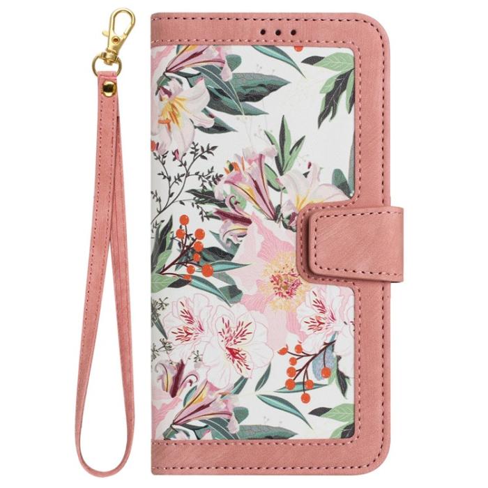 OEM - iPhone 15 Pro Max Plånboksfodral Flower Pattern - Rosa