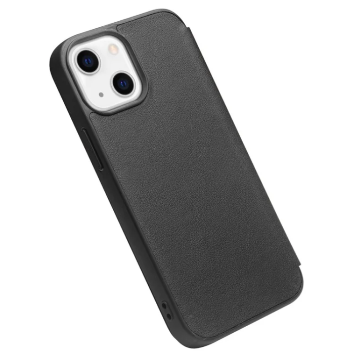 QIALINO - QIALINO iPhone 13 Mini Fodral Äkta Läder Cowhide - Svart