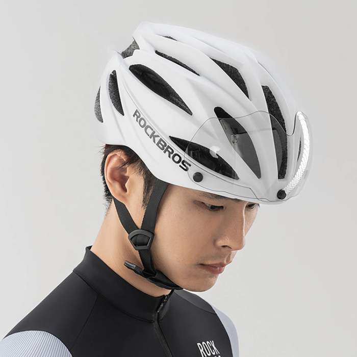 Rockbros - Rockbros Cykelhjälm Avtagbara UV-Skyddsglasögon - Brun