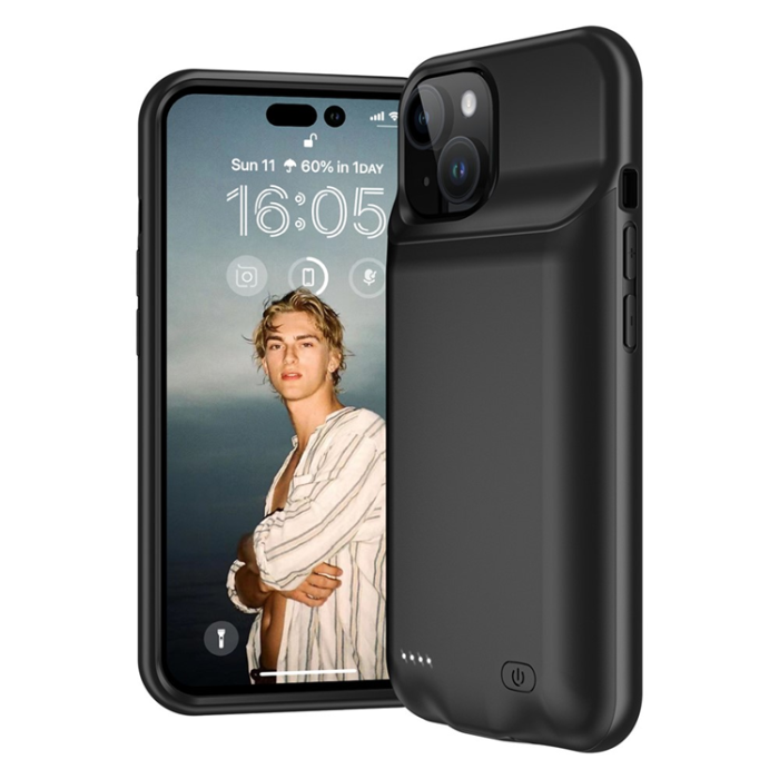 A-One Brand - iPhone 15 Batteriskal 7000mAh - Svart