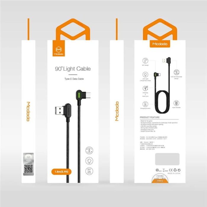 MCDODO - MCDODO USB-A - USB-C Kabel 3M CA-5283 Button - Svart