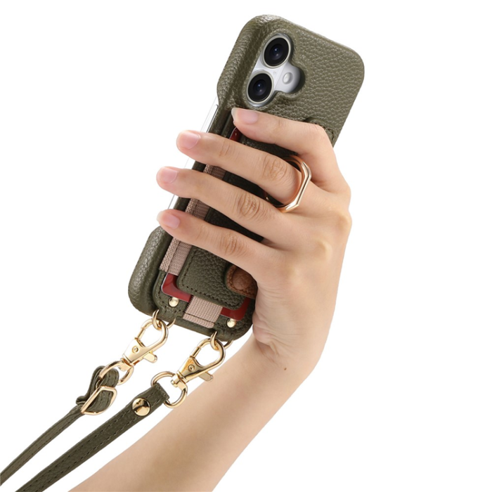 A-One Brand - iPhone 16 Mobilskal med Korthållare Ring Kickstand