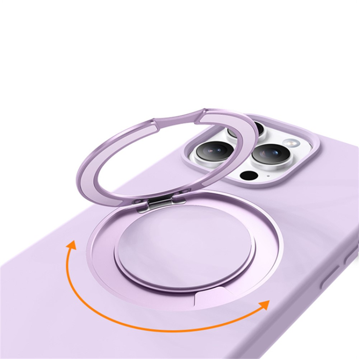 A-One Brand - iPhone 16 Pro Max Mobilskal MagSafe Silikon Roterande - Vit