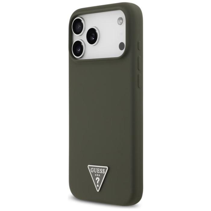 Guess - Guess iPhone 17 Pro Max Mobilskal MagSafe Silikon Triangle Logo - Khaki