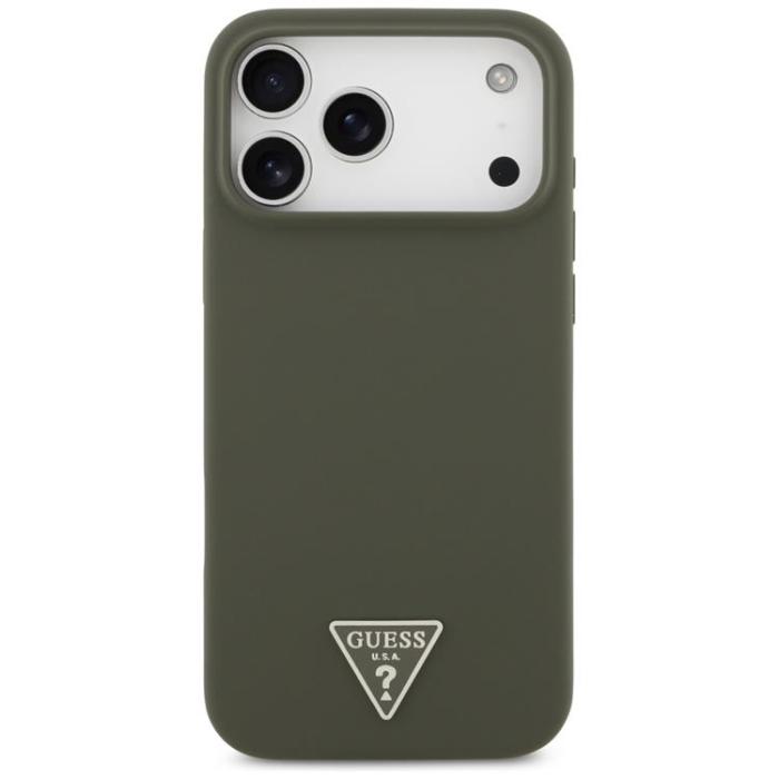 Guess - Guess iPhone 17 Pro Max Mobilskal MagSafe Silikon Triangle Logo - Khaki