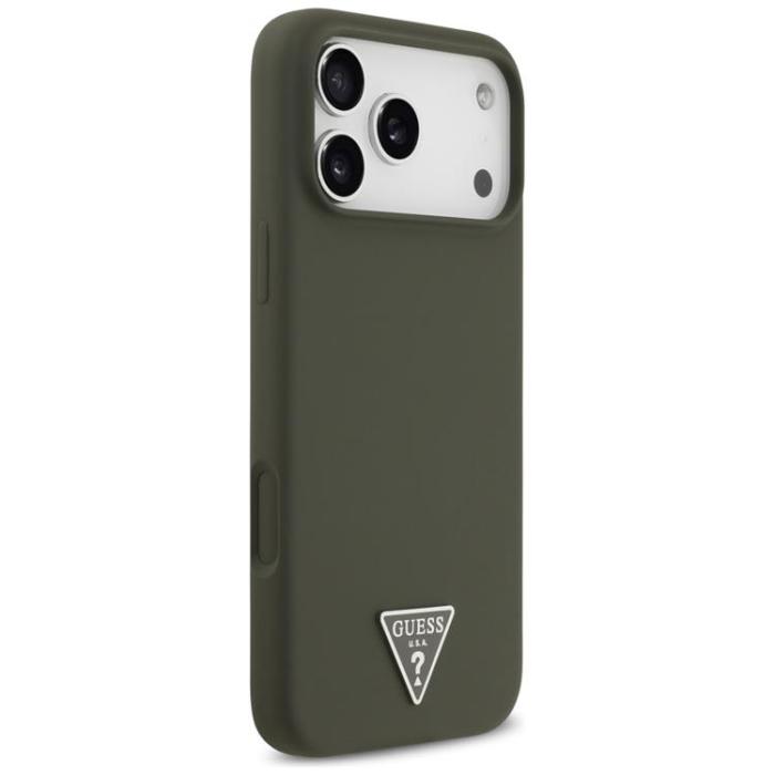 Guess - Guess iPhone 17 Pro Max Mobilskal MagSafe Silikon Triangle Logo - Khaki