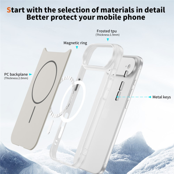 A-One Brand - iPhone Air Mobilskal MagSafe Skin Touch TPU PC - Vit